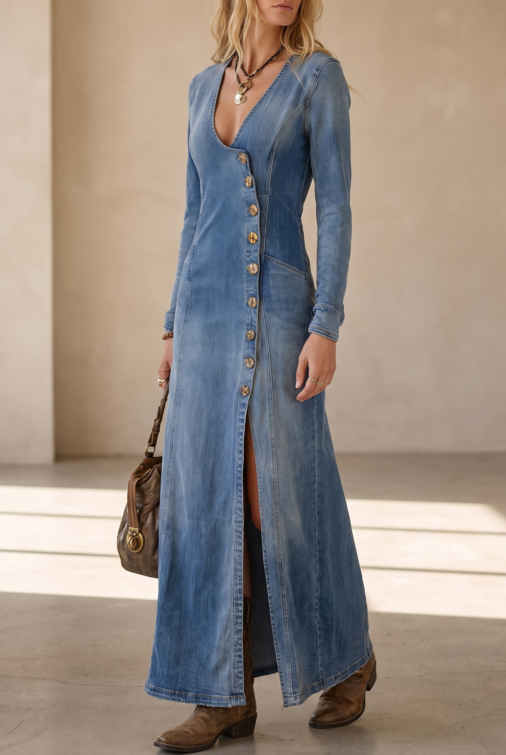 denim dress long 2017 Agape Colour:BLUE SHADOW Printed Baby Pink Cotton WEEK 33 Shirt dress Do Not Iron