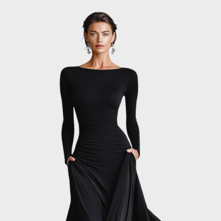 Hestia | Elegant Maxi Dress with Flowing Pleats