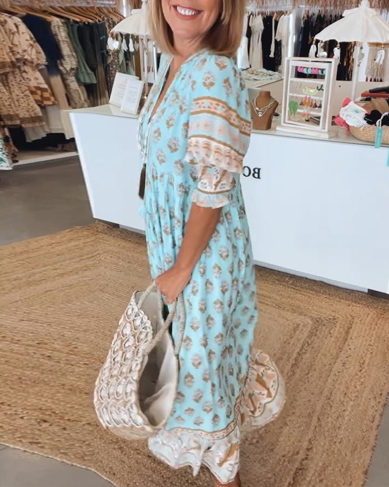 Mana | Abito floreale chic con scollo a V