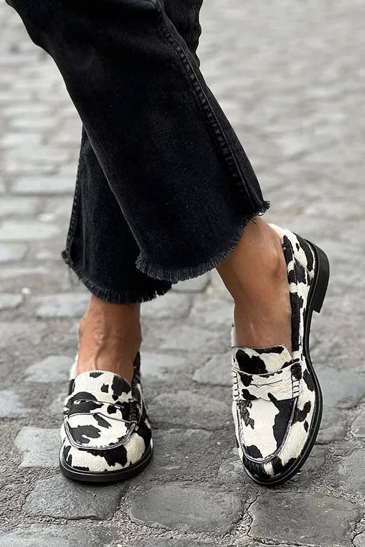 Veerle | Mocassini con motivo mucca