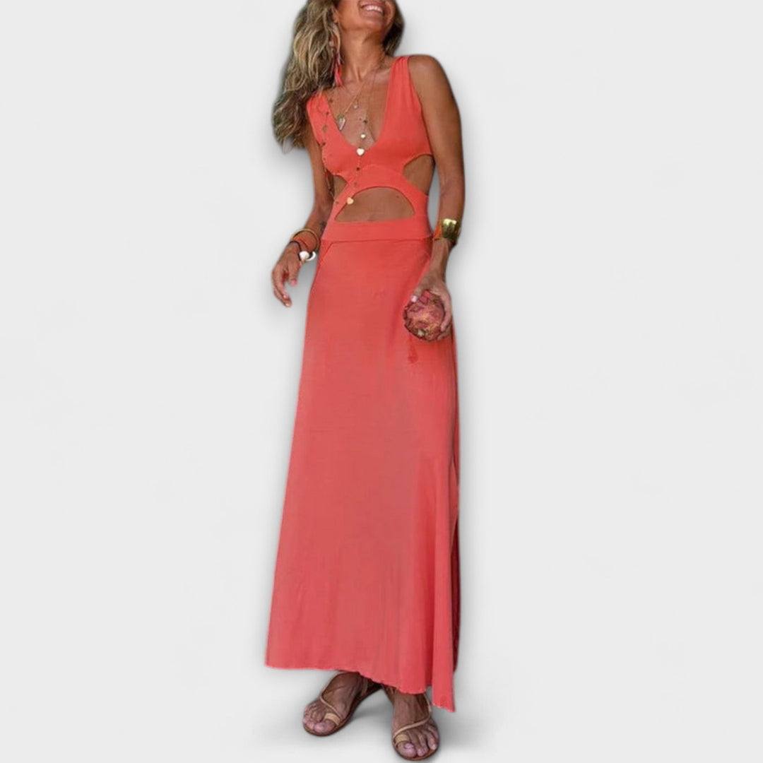 Robe extensible Ella - Eleanor Tie-Dye découpe et fente