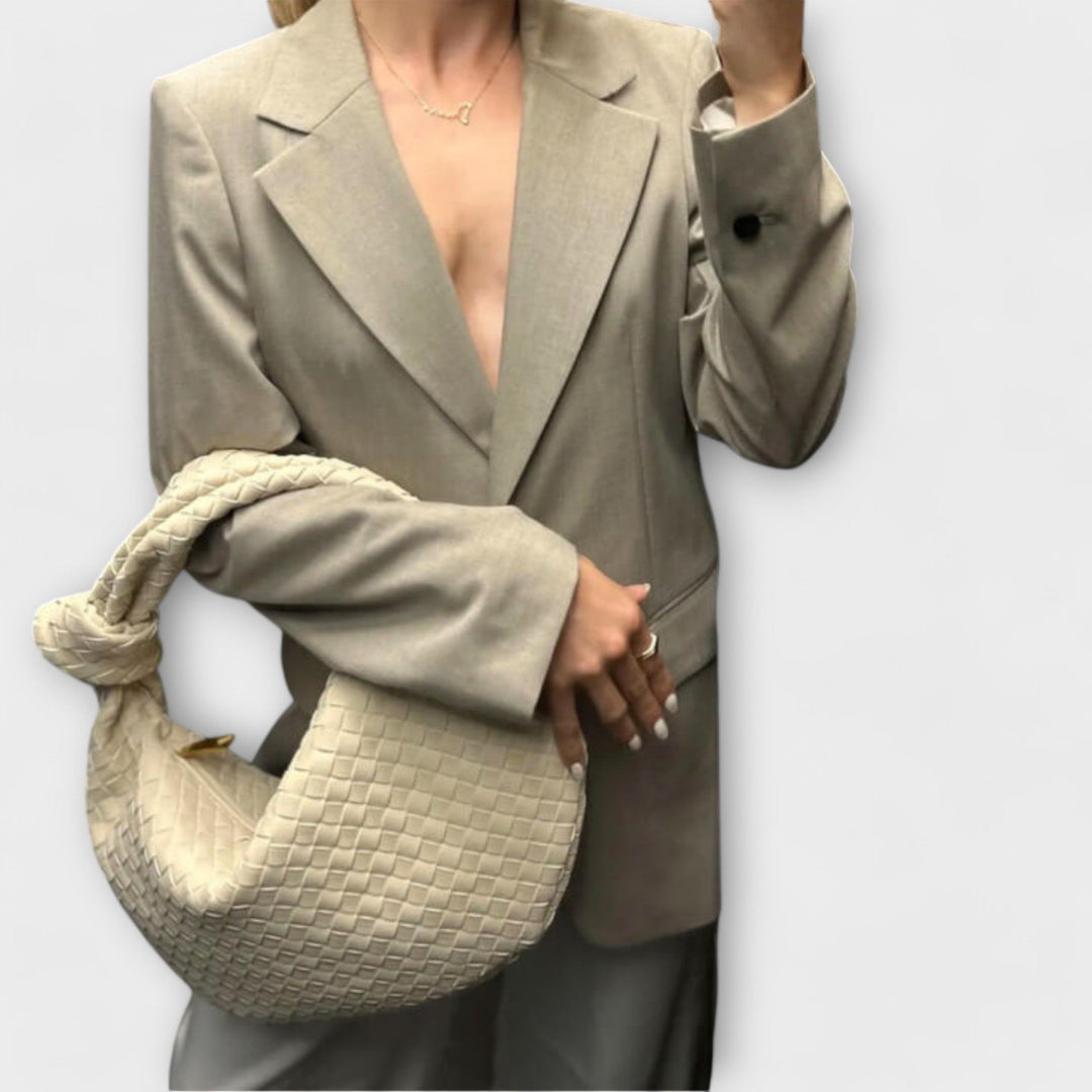 Emi - Borsa grande da donna in tessuto a maglie larghe