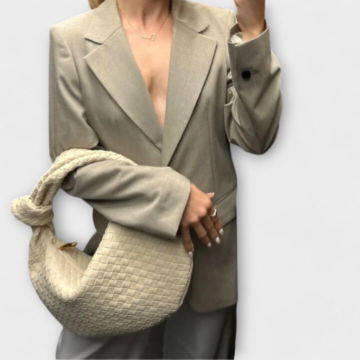 Emi - Borsa grande da donna in tessuto a maglie larghe