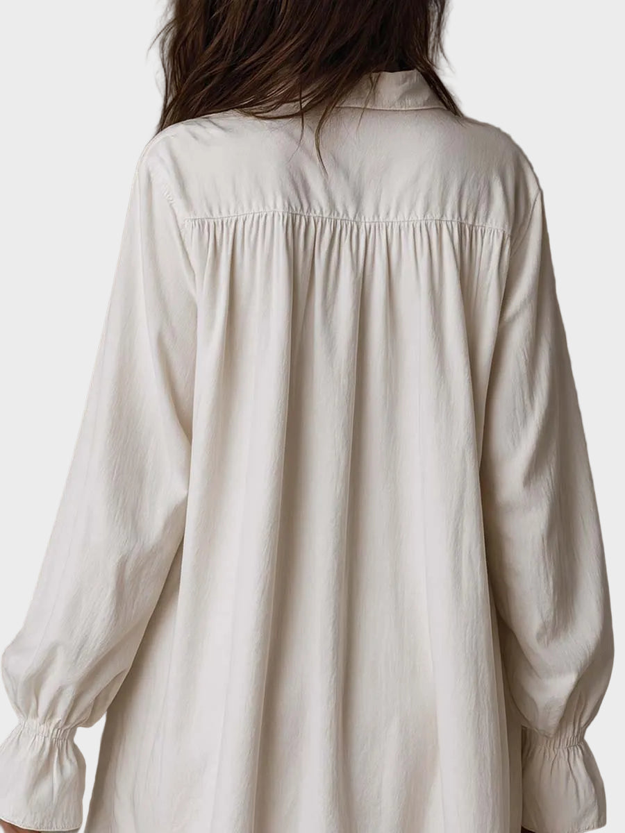 Mary - Mini abito retrò con pizzo, orlo asimmetrico e maniche lunghe
