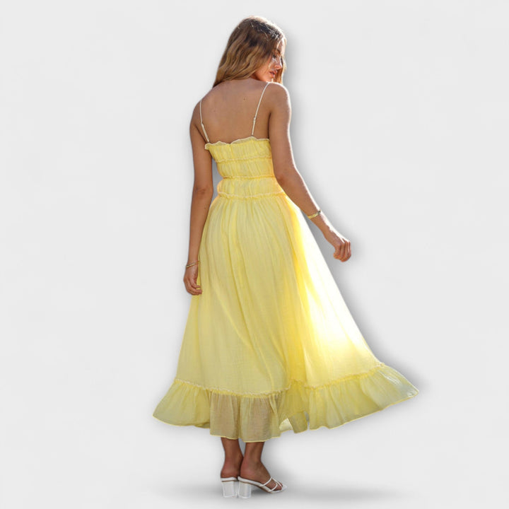 Celine - Robe Midi Sans Manches à Volants