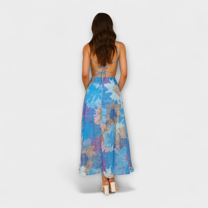 Audrey - Abito da Donna con Spalline e Stampa Floreale - Elegante e Seducente