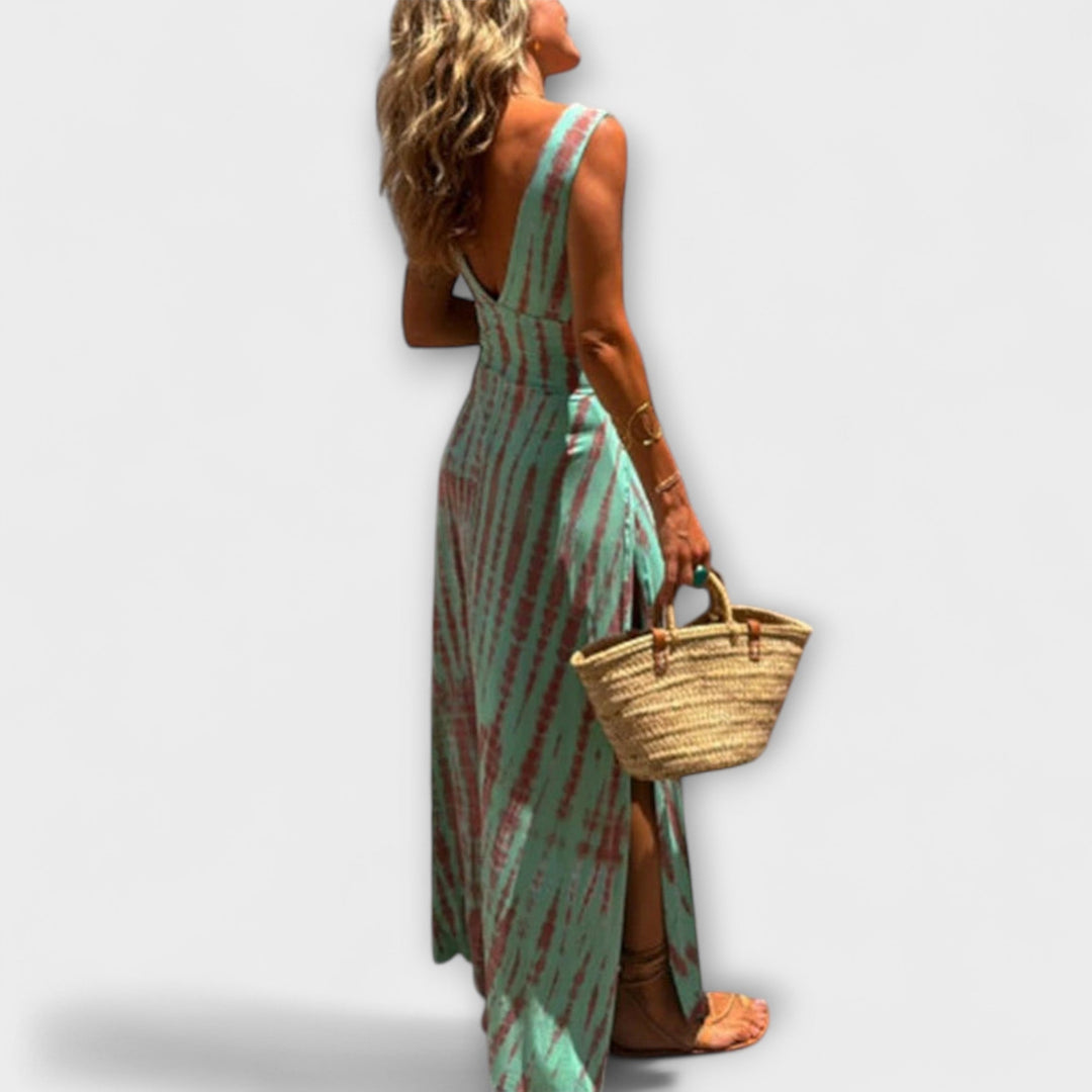Robe extensible Ella - Eleanor Tie-Dye découpe et fente