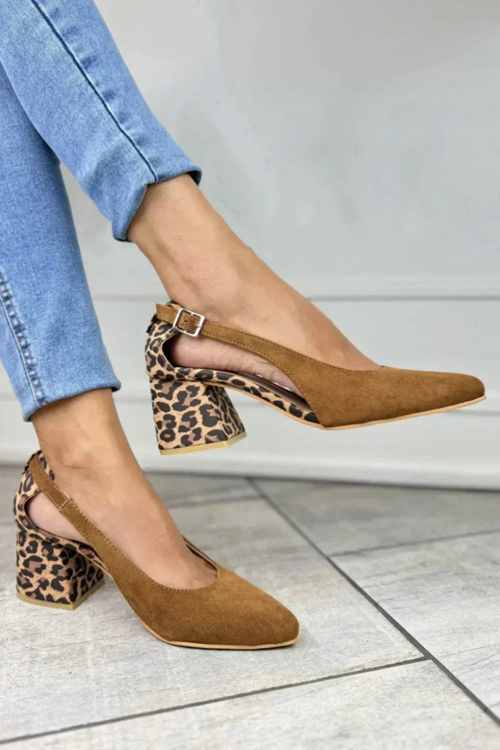 Camila | Slingback con Tacco Stampa Leopardata
