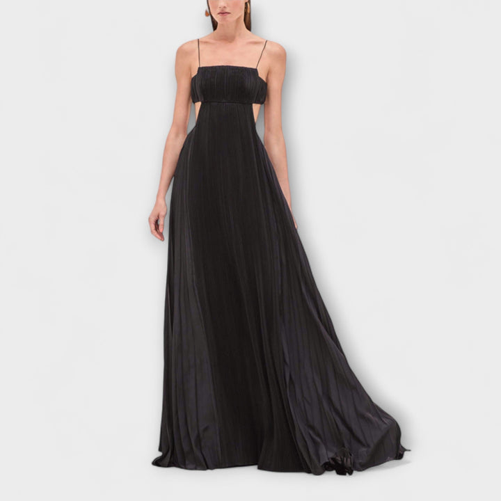 Mireille - Abito lungo fluido plissettato chic con cut-out