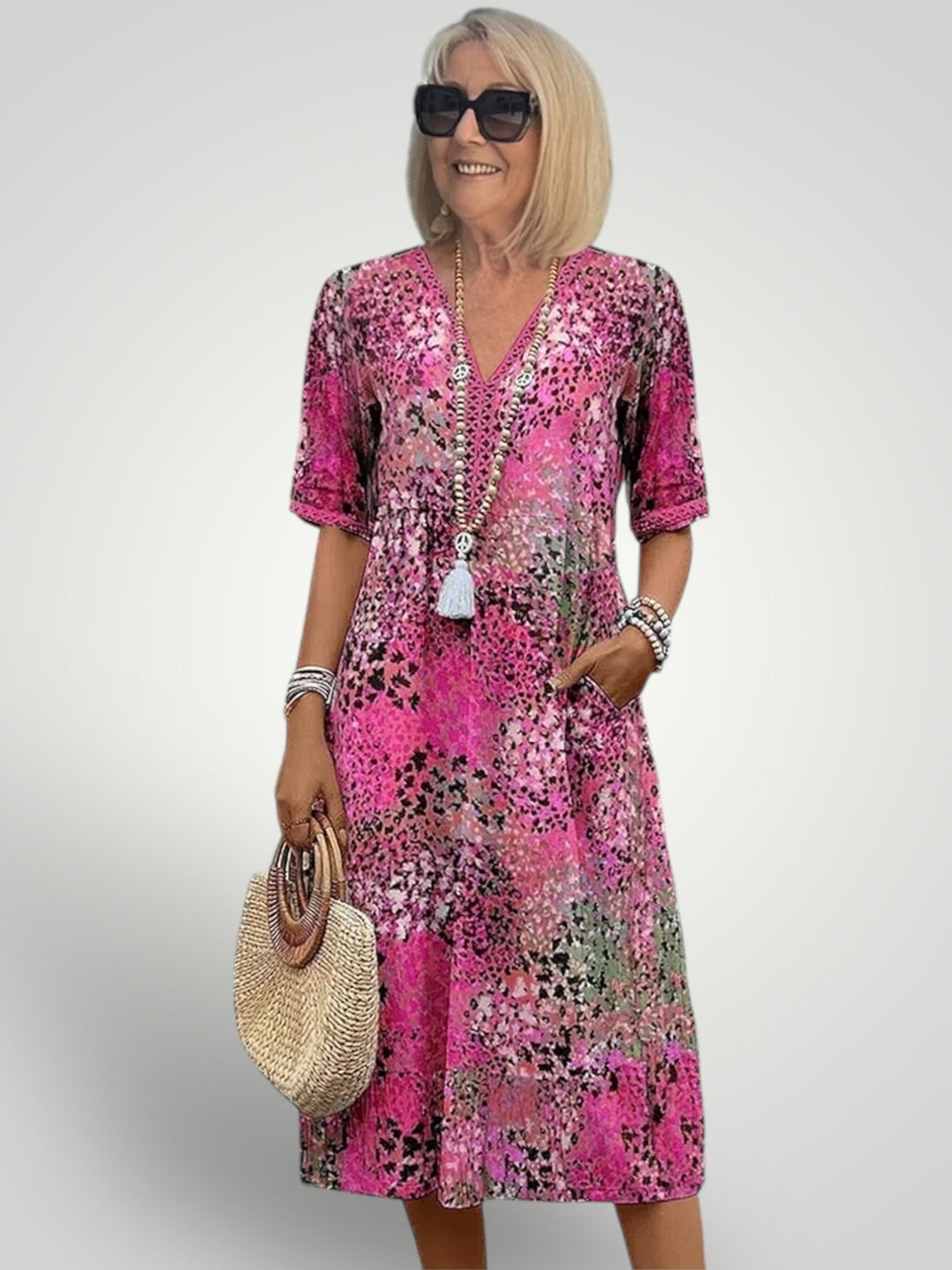 Hillary | Vestito vivace a mezza lunghezza