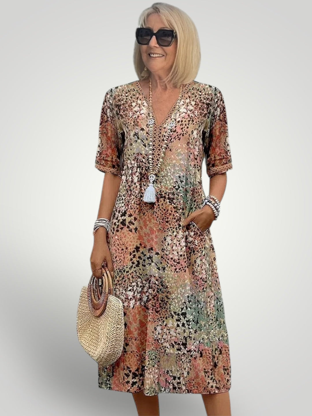 Hillary | Vestito vivace a mezza lunghezza