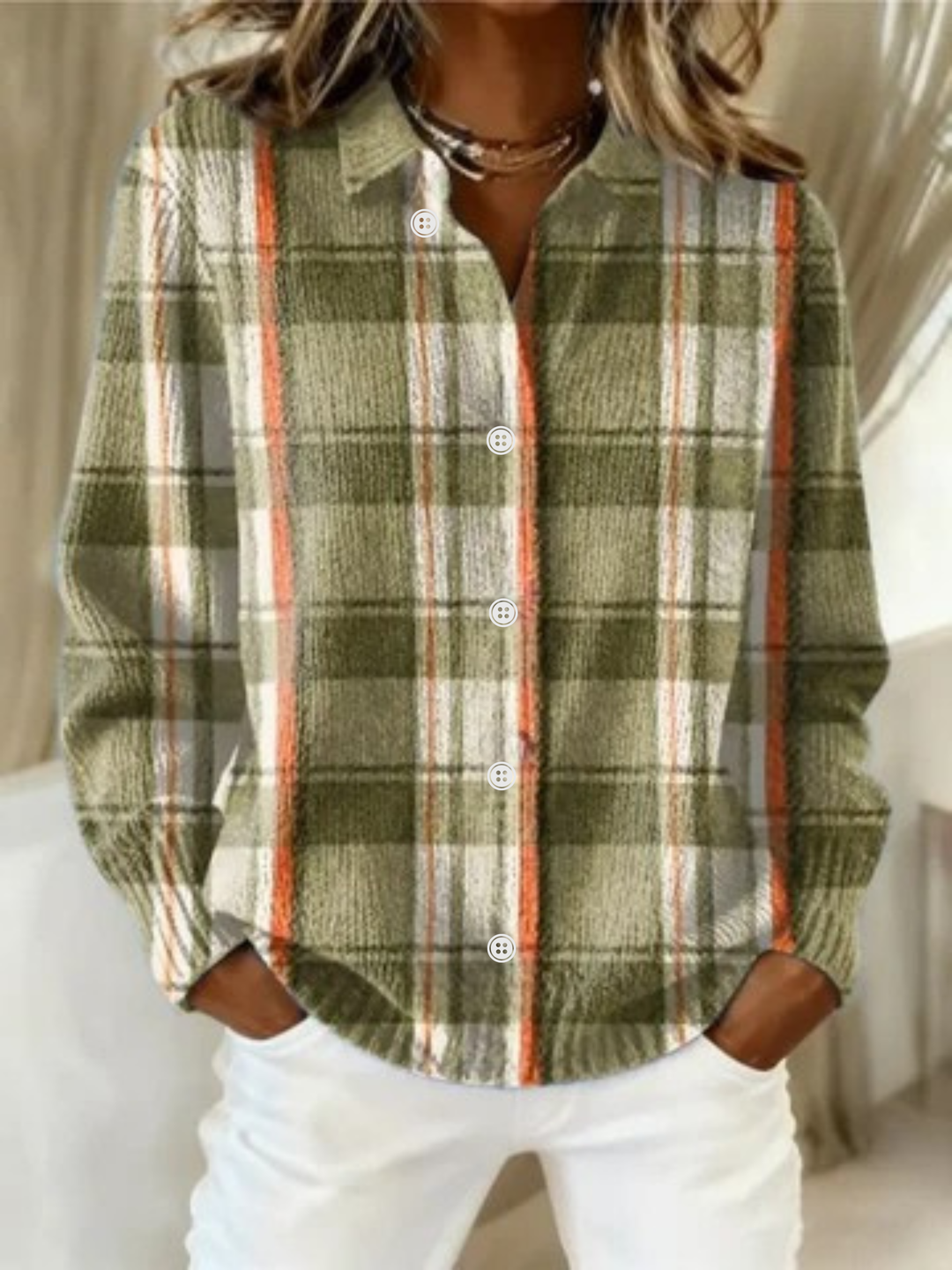 Noor™ – Blouse à capuchon quadrillée