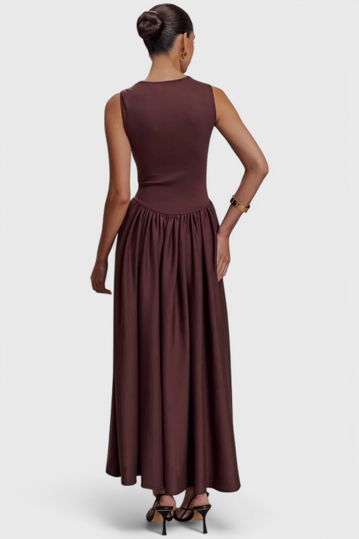 Abito midi Verona con scollo quadrato