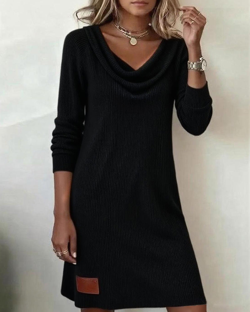 Celine | Abito Casual a Maniche Lunghe e Collo Alto