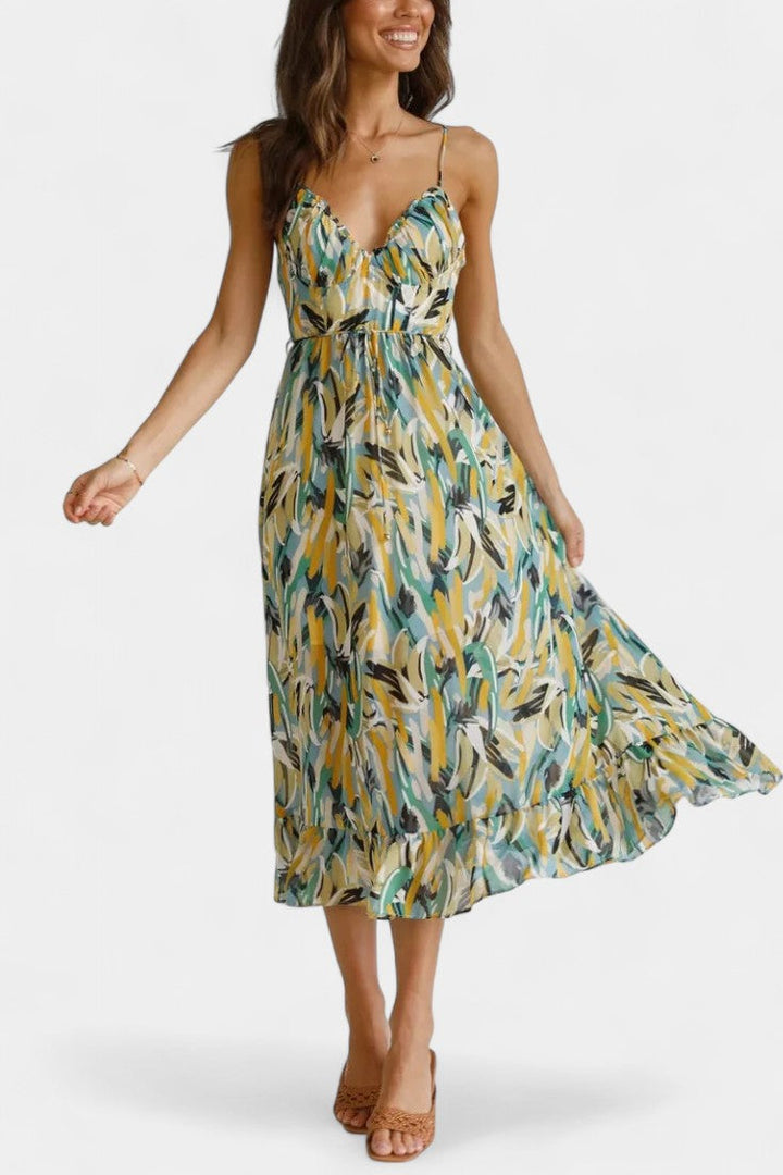 Robe midi Fiona à motif vif
