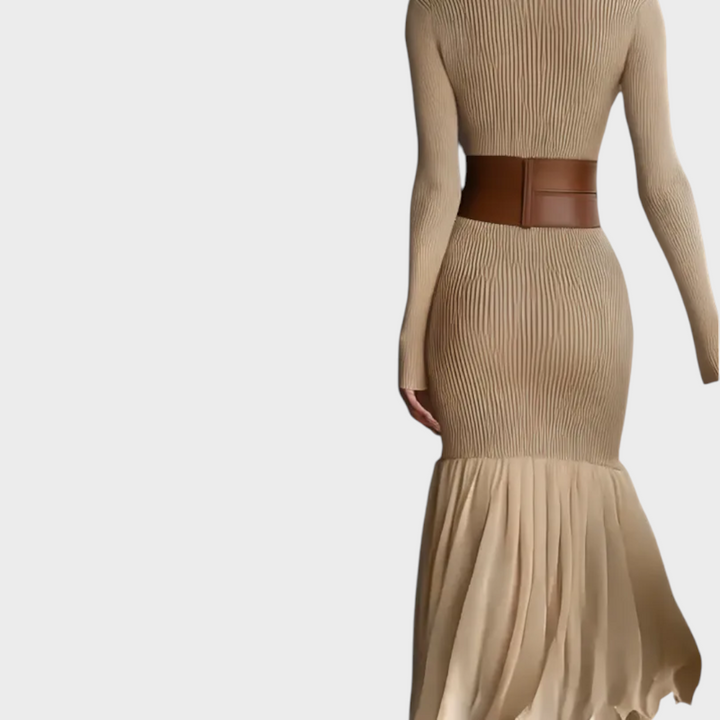Florentina | Abito Elegante in Maglia a Collo Alto