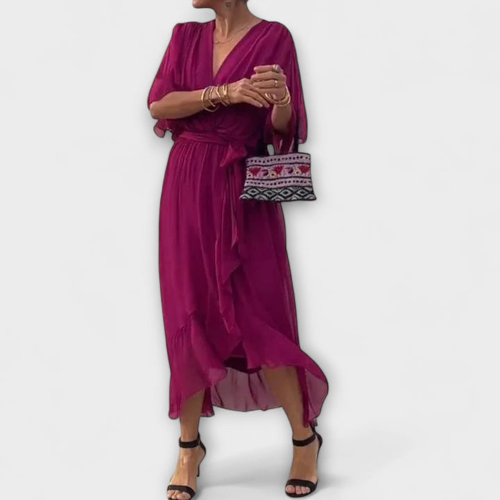 Amoura — Vestito in Chiffon con Scollo a V