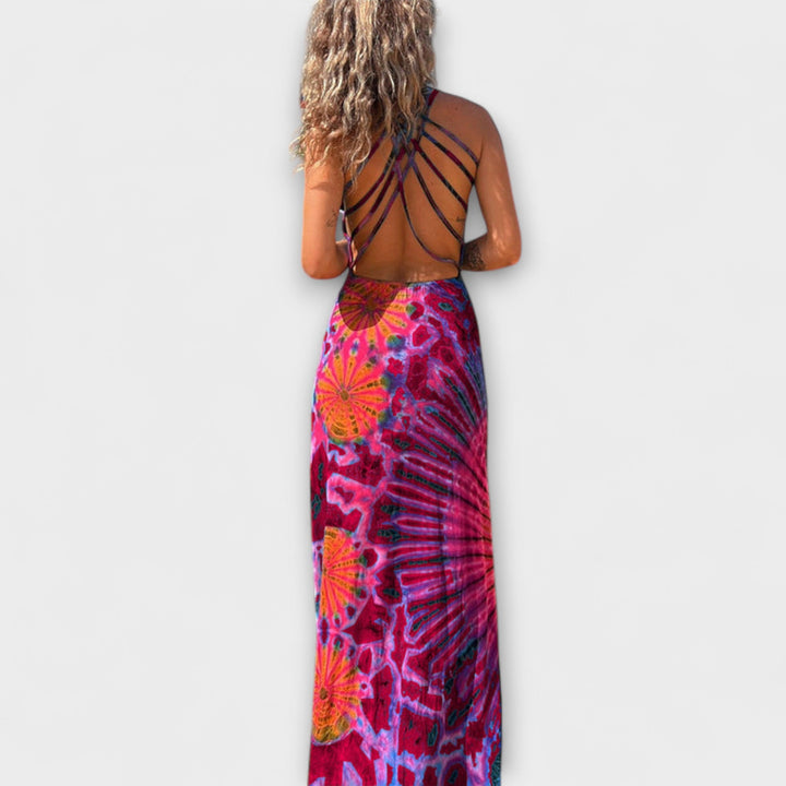 Ronja - Abito lungo La Bamba con stampa tie-dye