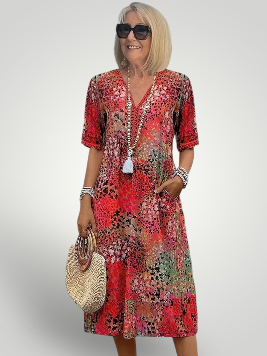 Hillary | Vestito vivace a mezza lunghezza