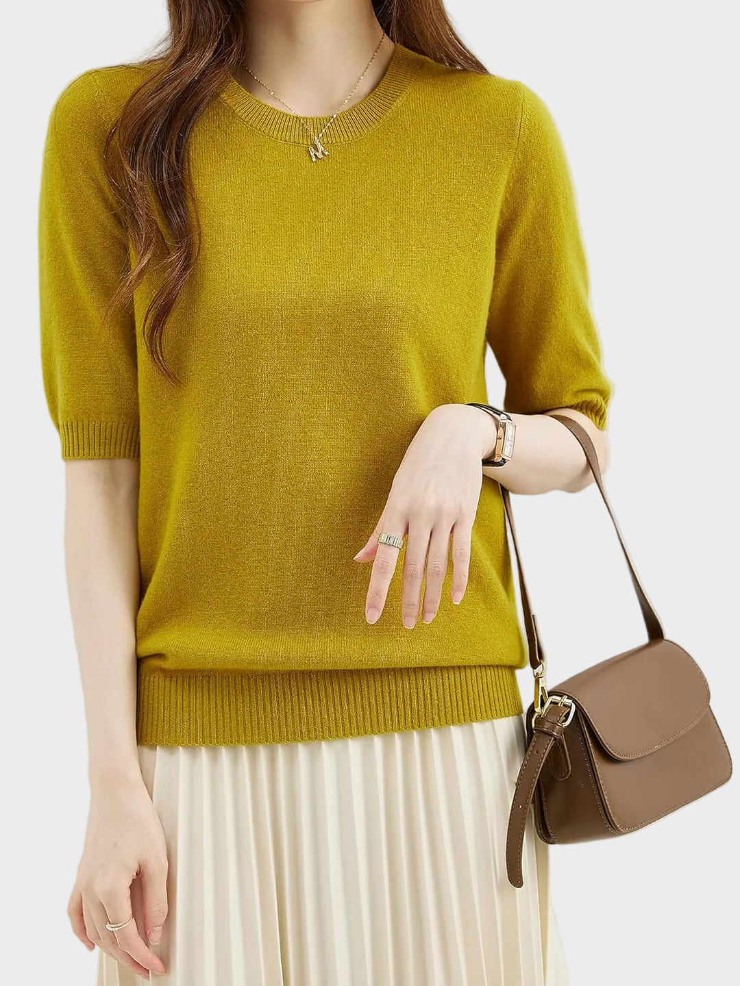 Eureka | 100% Merino Wool Crewneck Half Sleeve Sweater