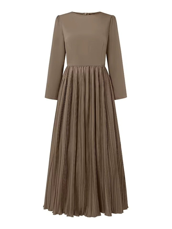 Marvee | Long Sleeve  Pleated Maxi Dress