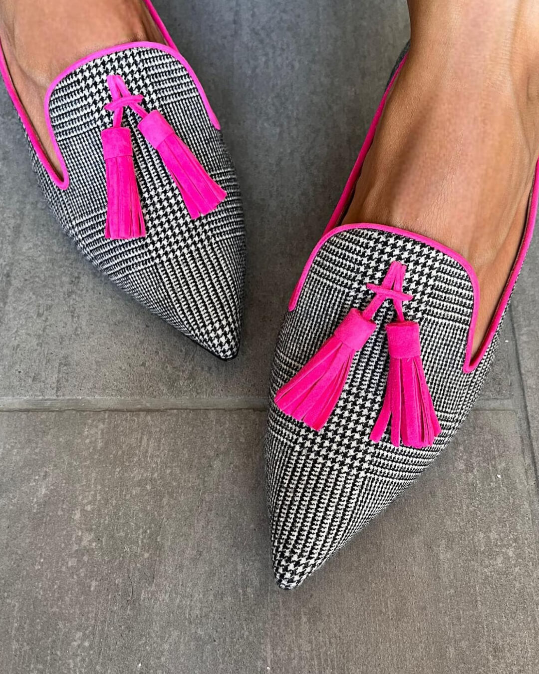 Zoe | Mocassino Appuntito Con Frange Fluo