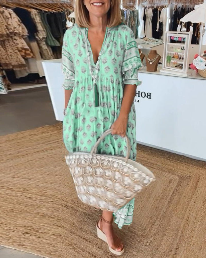 Mana | Abito floreale chic con scollo a V