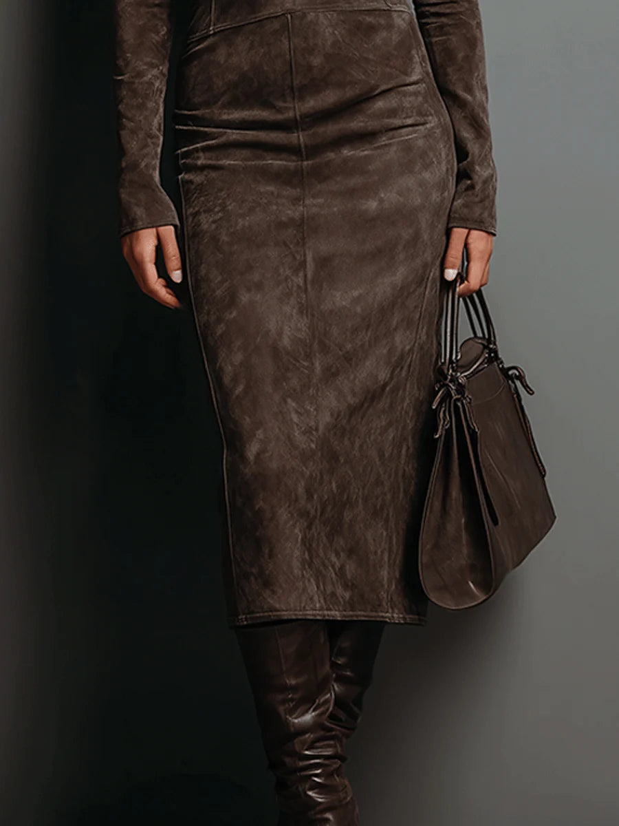 Lorena | Abito Midi Marrone
