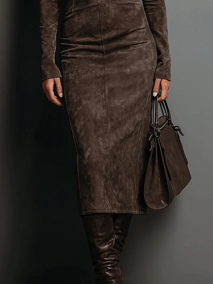 Lorena | Abito Midi Marrone