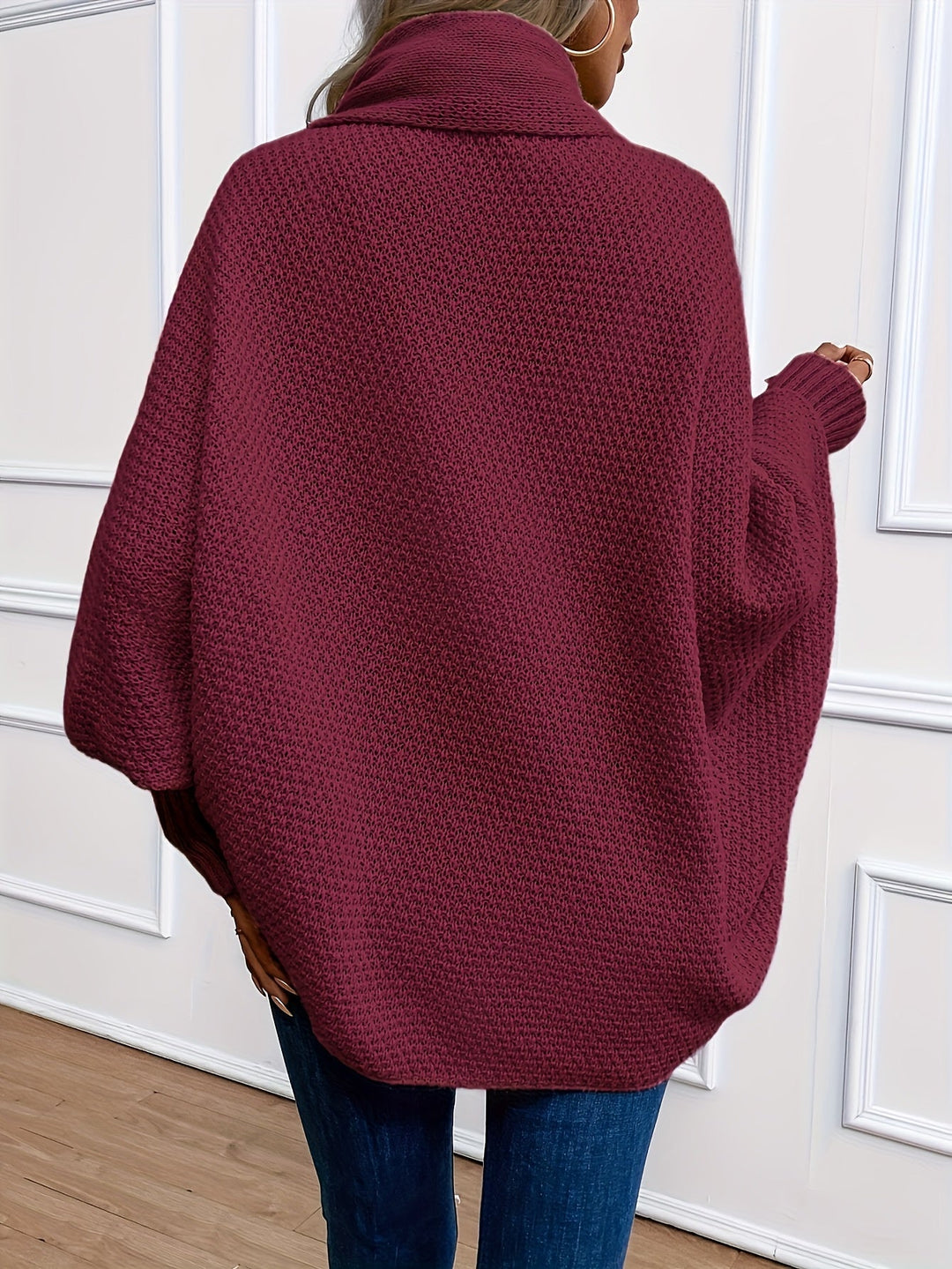 Comfortable Waterfall Knit Cardigan for Women with Shawl Collar Dolman Sleeve Oversized Relaxed Style