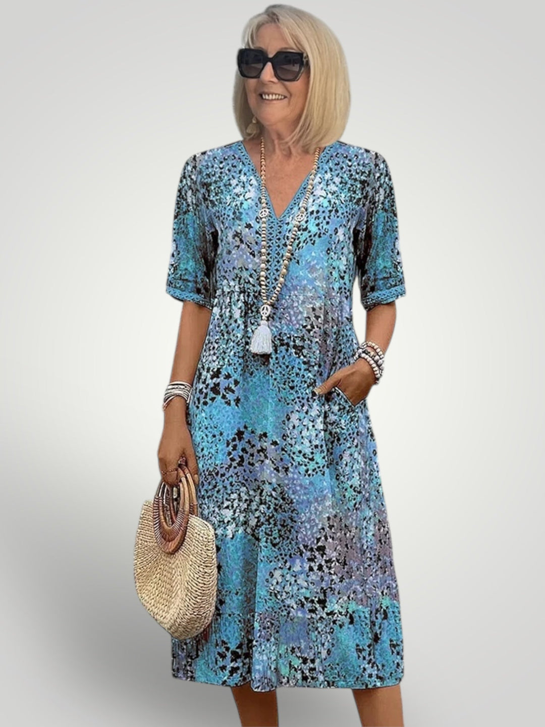 Hillary | Vestito vivace a mezza lunghezza