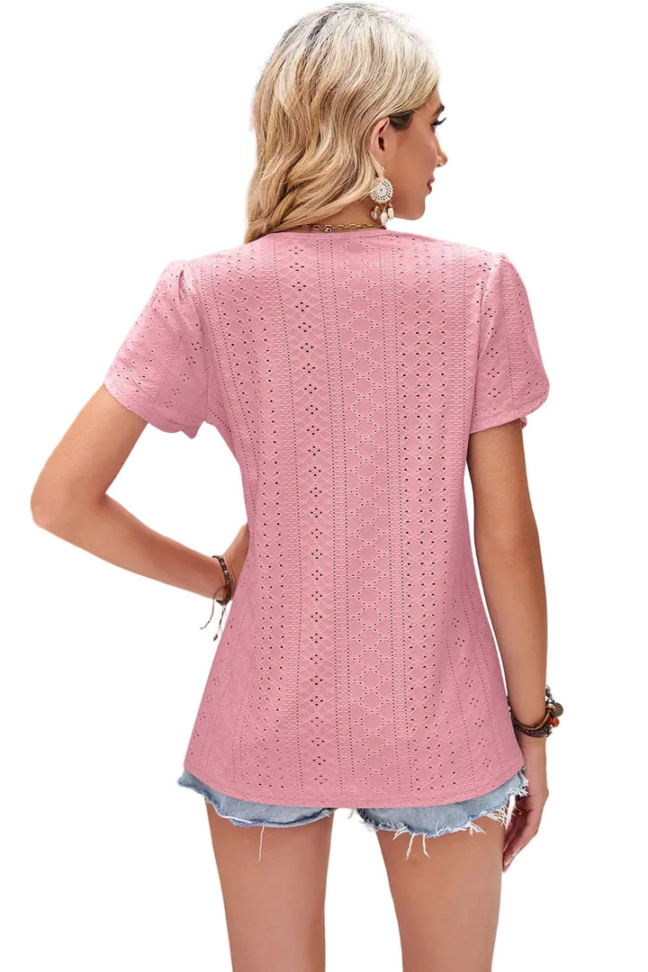 Top in pizzo scollo a V