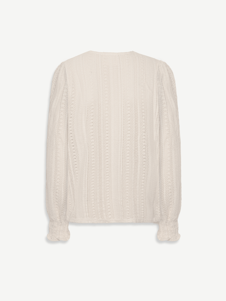 Angela | Ecru Crochet Arlyne Blouse
