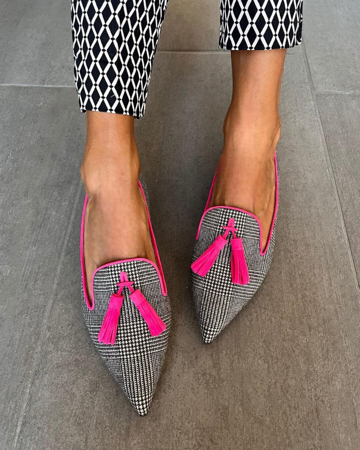 Zoe | Mocassino Appuntito Con Frange Fluo