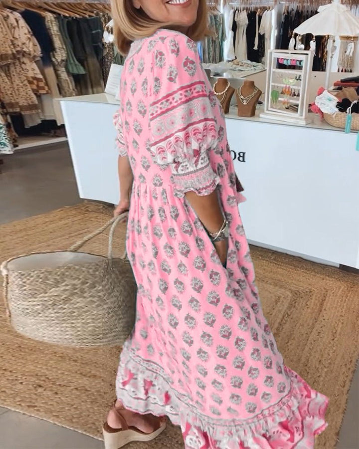 Mana | Abito floreale chic con scollo a V