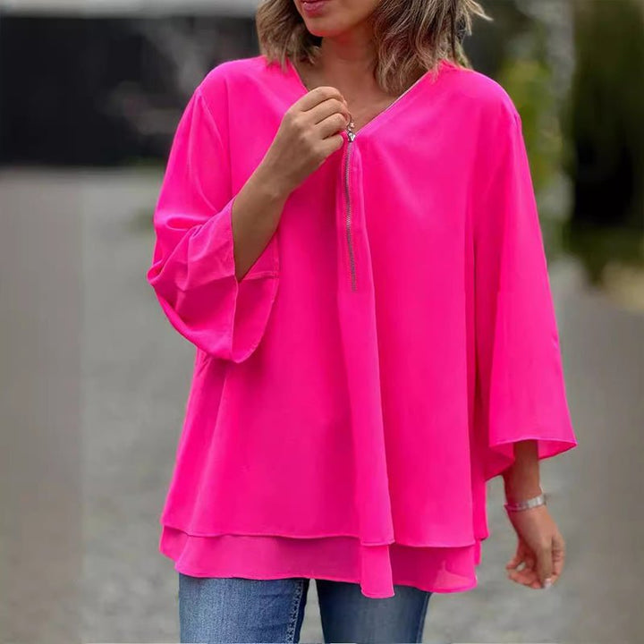 Lorelai | Blouse zippée en mousseline