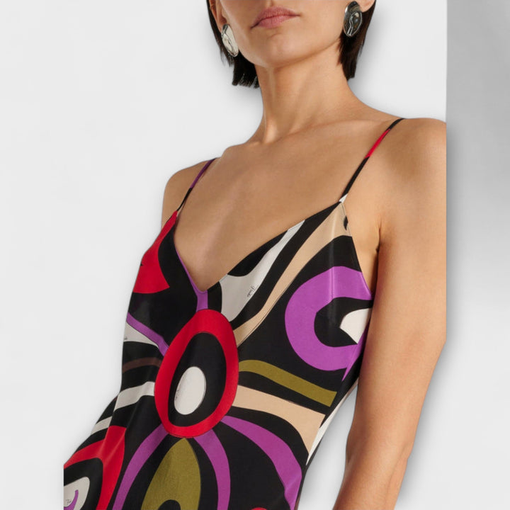 Daphne - Maxi abito con stampa marmorizzata