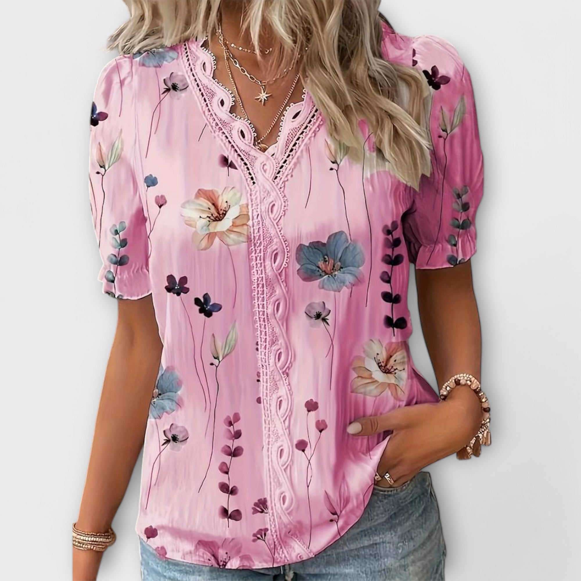 Emily - Fashion blouse with V-neckline – The Harrington Sisters