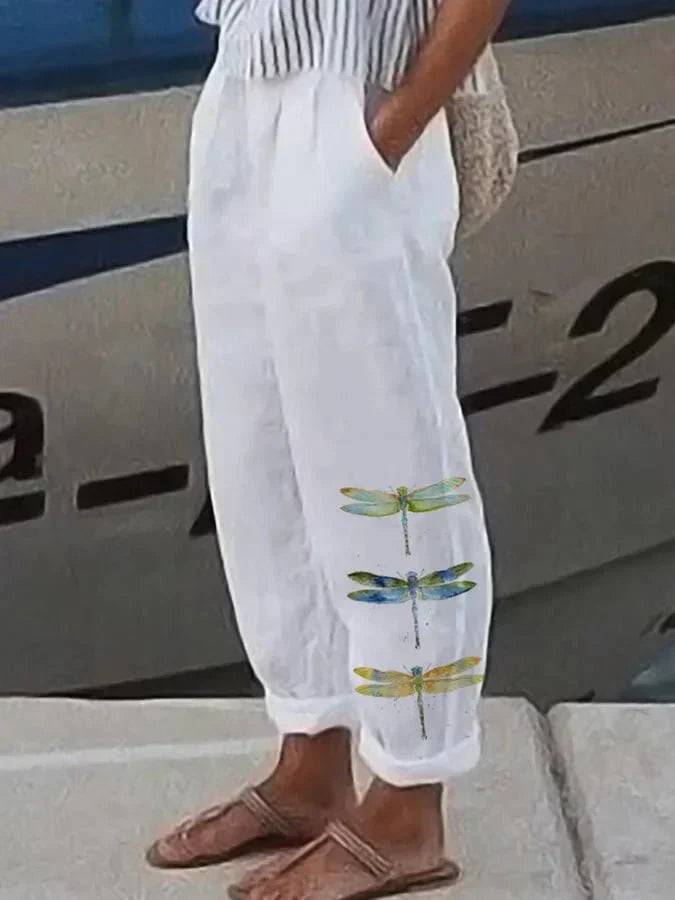 Meryl | Pantaloni Stampa Libellula