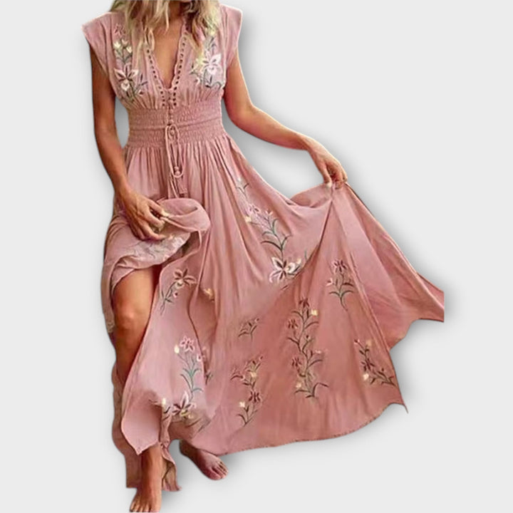 Felizia – Abito Boho con Ricami Incantevoli