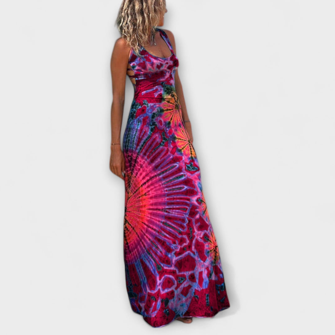 Ronja - Abito lungo La Bamba con stampa tie-dye