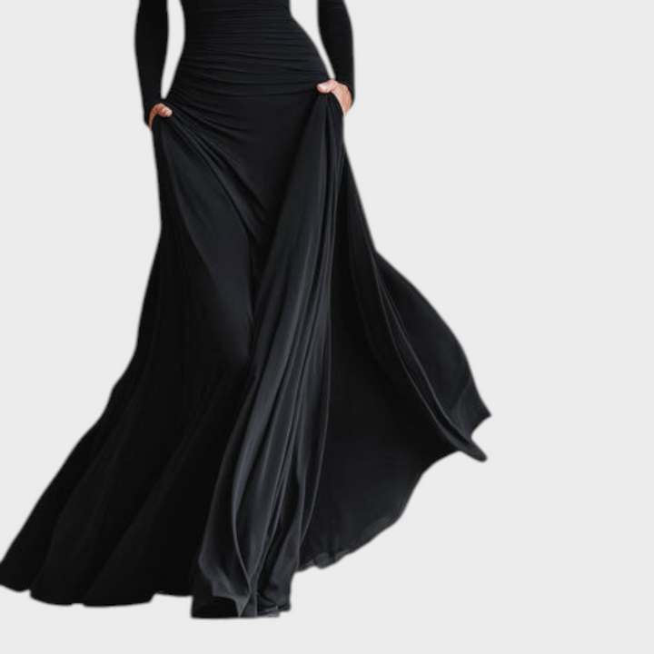 Mikayla | Abito Lungo Elegante con Pieghe Fluide