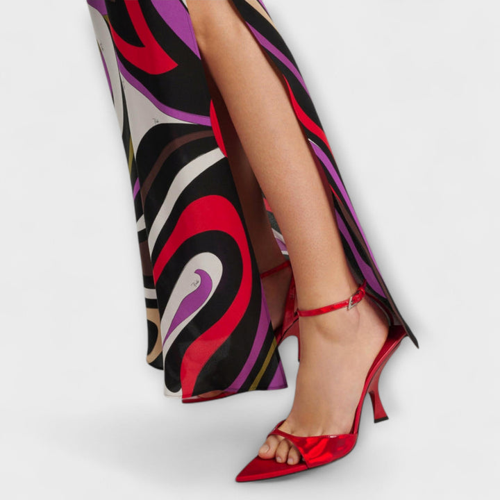 Daphne - Maxi abito con stampa marmorizzata