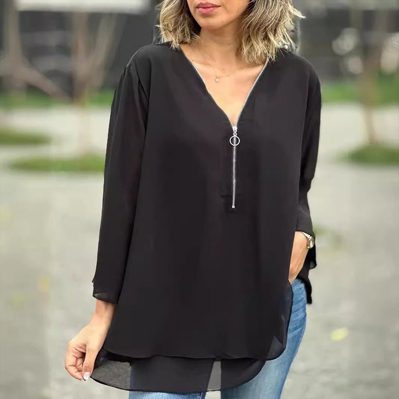 Lorelai | Blouse zippée en mousseline