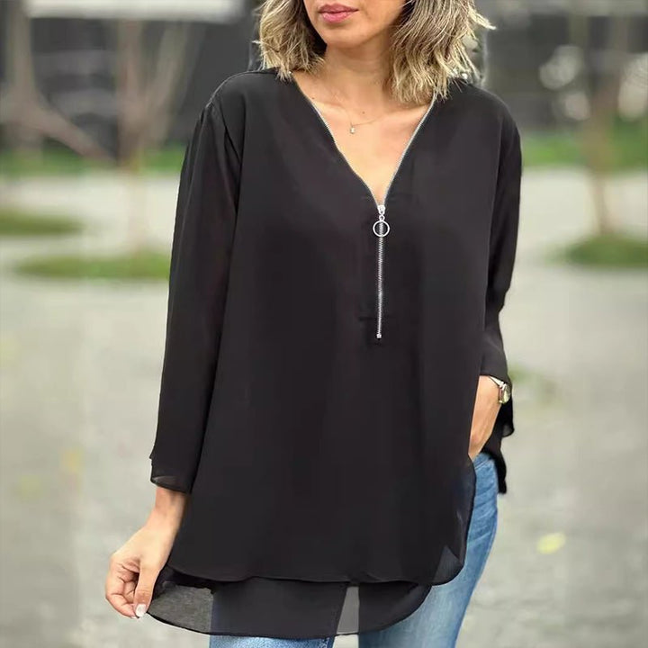 Lorelai | Blouse zippée en mousseline