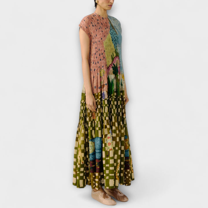 Amara - Vestito plissettato con stampa animalier