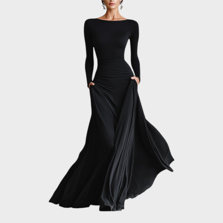 Mikayla | Abito Lungo Elegante con Pieghe Fluide