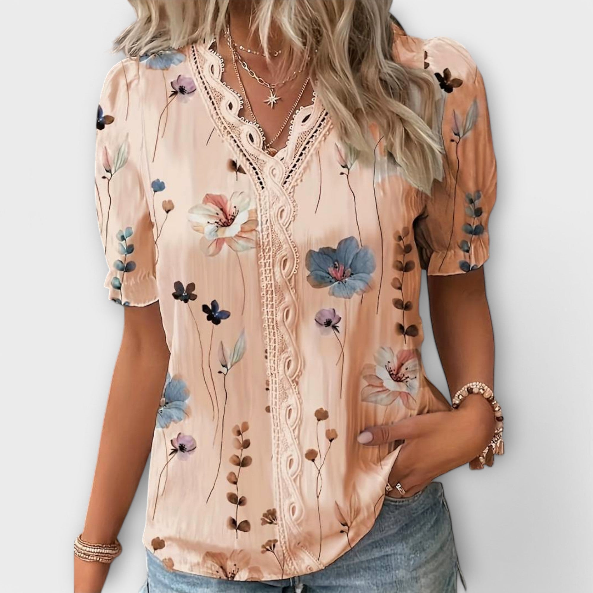 Emily - Fashion blouse with V-neckline – The Harrington Sisters