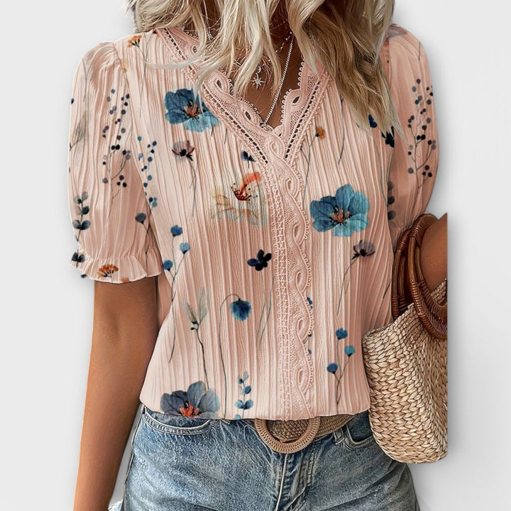 Emily - Fashion blouse with V-neckline