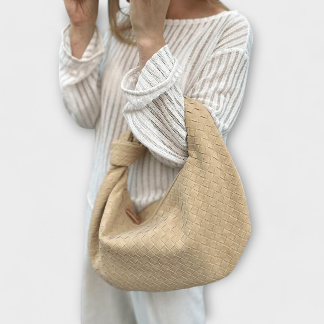 Emi - Borsa grande da donna in tessuto a maglie larghe